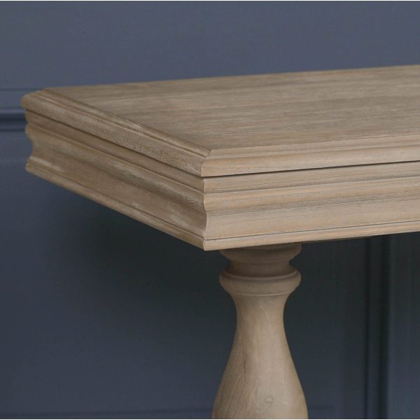Rustic Wooden Intricate Carved Console with Drawer - Image 6
