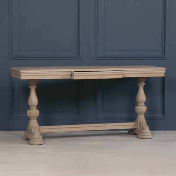 Rustic Wooden Intricate Carved Console with Drawer - Image 8