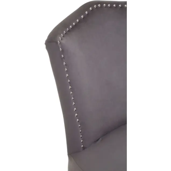 Fifty Five Avenue   Knightsbridge Townhouse Grey Velvet Dining Chair with Antique Legs - Image 6
