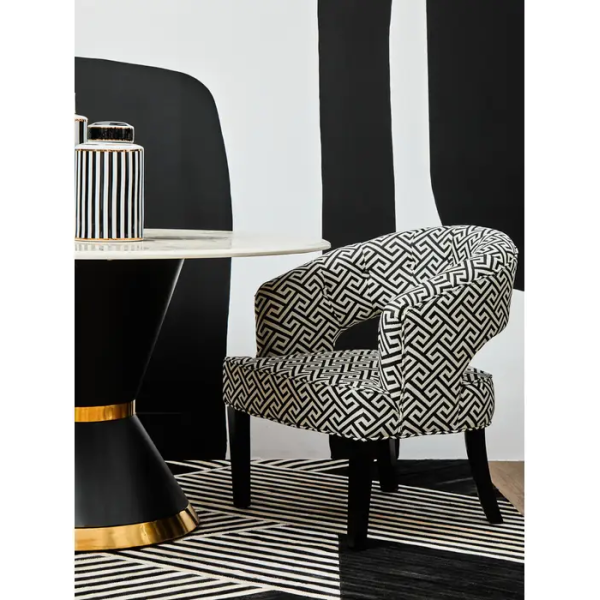 Fifty Five Avenue  Hyde Park Greek Key design Cutout Lounge Chair - Image 5