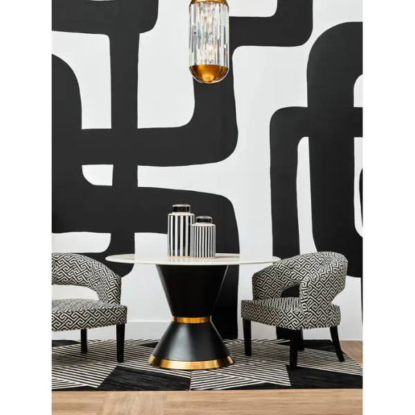 Fifty Five Avenue  Hyde Park Greek Key design Cutout Lounge Chair - Image 8