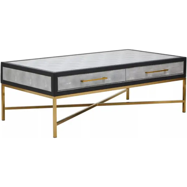 Fifty Five Avenue  Kyoto Grey Shagreen Coffee Table - Image 3