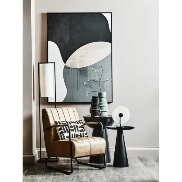 Fifty Five Avenue   Buffalo Grey Leather Armchair - Image 9