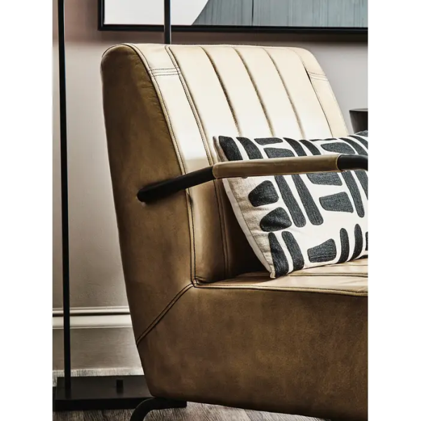 Fifty Five Avenue   Buffalo Grey Leather Armchair - Image 8