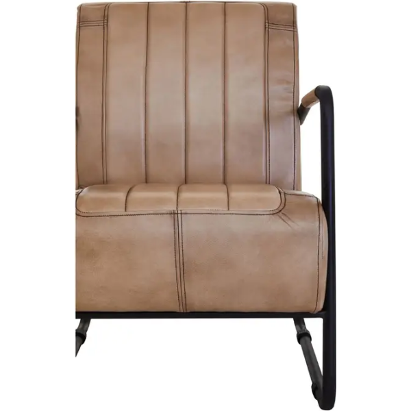 Fifty Five Avenue   Buffalo Grey Leather Armchair - Image 6