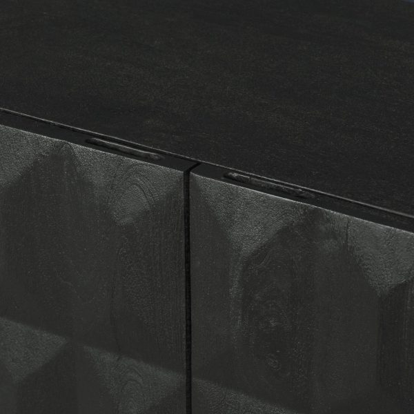 Black Wooden Diamond Pattern Sideboard - Image 9
