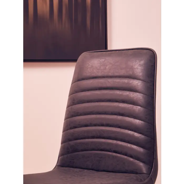 Fifty Five Avenue  New Forge Black Leather Effect Chair - Image 7
