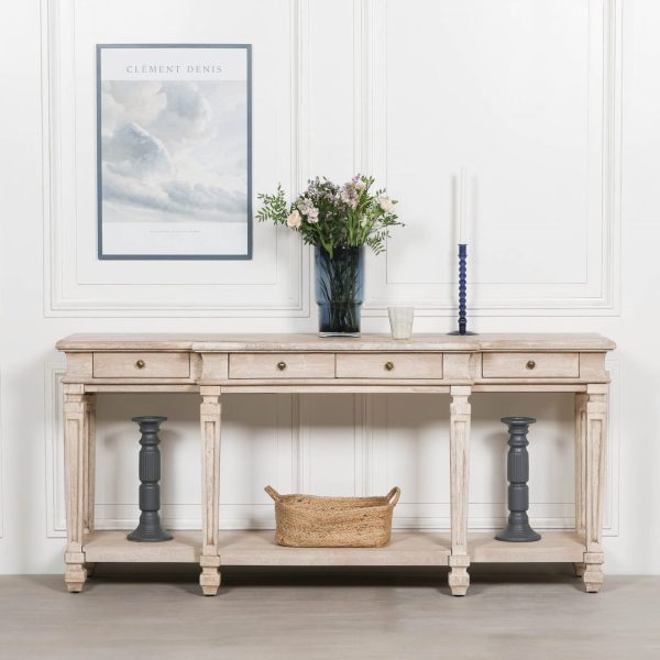 Acacia 4 Drawer Breakfront Console Table - Image 3