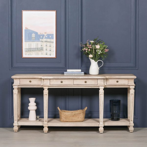 Acacia 4 Drawer Breakfront Console Table - Image 6