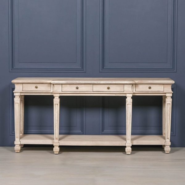 Acacia 4 Drawer Breakfront Console Table - Image 8