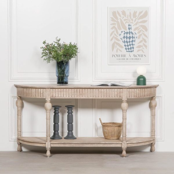 Acacia Wooden Curved Console - Image 3
