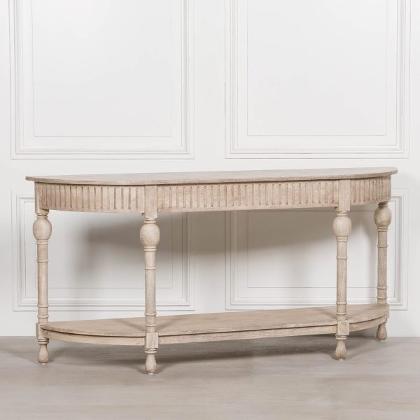 Acacia Wooden Curved Console - Image 4