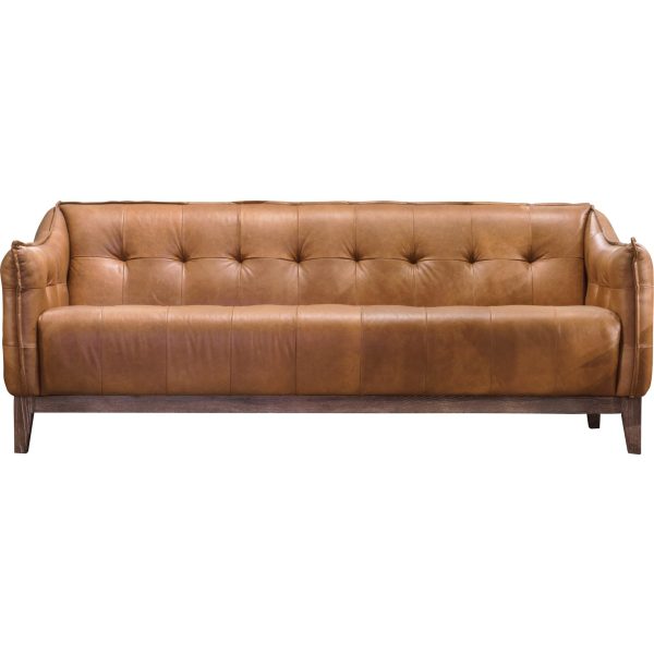 Gallery Interiors Wellington 3 Seater Sofa In Tan Leather - Image 2