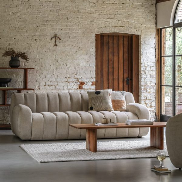 Gallery Interiors  Caden Retro Cream Sofa - Image 3