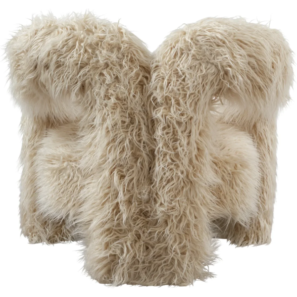 Anoushka Living  Isla Accent Chair in Ivory Faux Fur - Image 4
