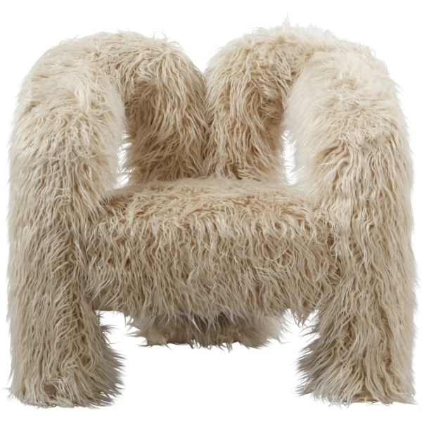 Anoushka Living  Isla Accent Chair in Ivory Faux Fur - Image 5