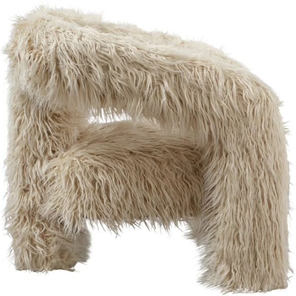 Anoushka Living  Isla Accent Chair in Ivory Faux Fur - Image 6