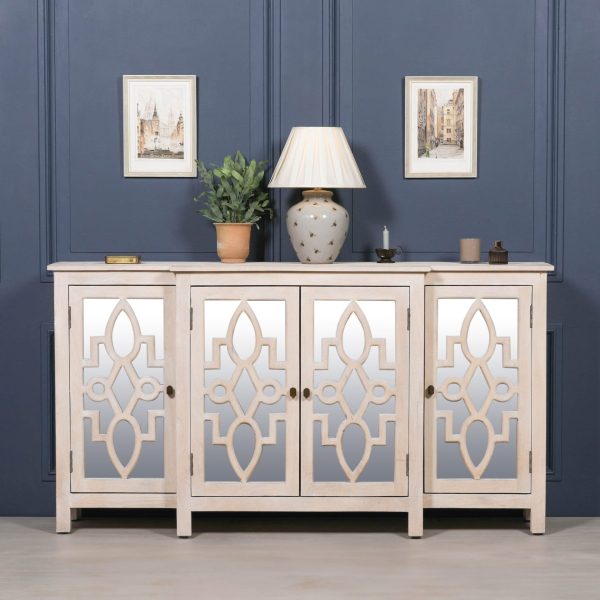 Lewis Interiors Wooden 4 Door Mirrored Breakfront Sideboard - Image 2