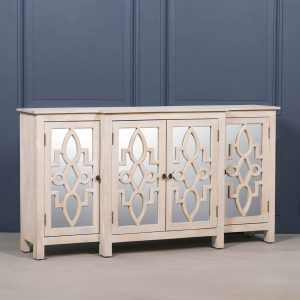 Lewis Interiors Wooden 4 Door Mirrored Breakfront Sideboard