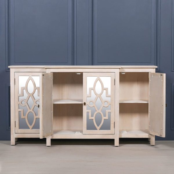 Lewis Interiors Wooden 4 Door Mirrored Breakfront Sideboard - Image 5
