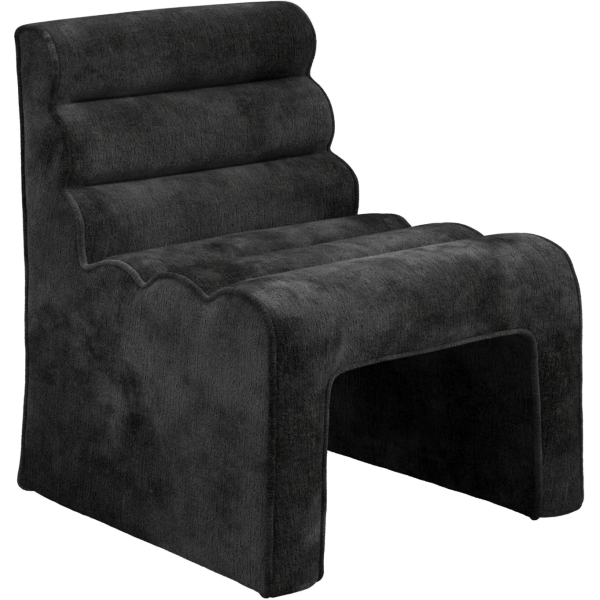 Anoushka Living  Jasmine Accent Chair in Black Velvet Chenille