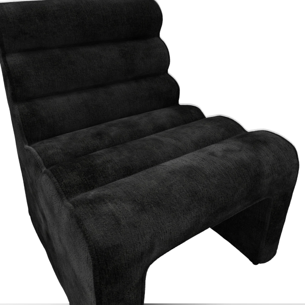 Anoushka Living  Jasmine Accent Chair in Black Velvet Chenille - Image 7
