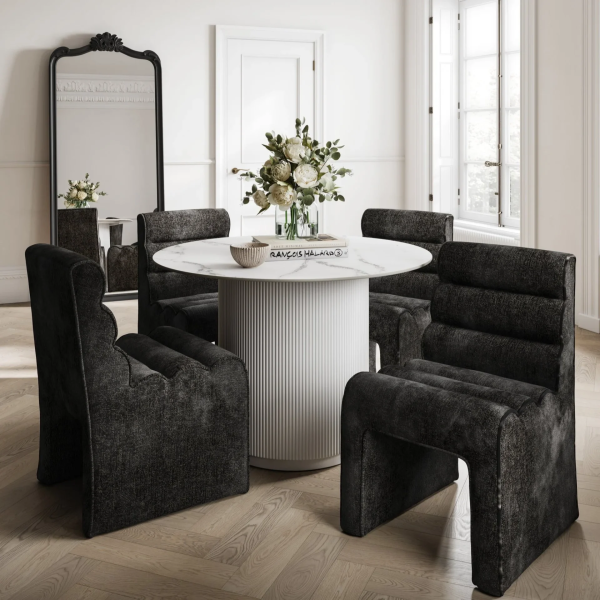 Anoushka Living  Jasmine Accent Chair in Black Velvet Chenille - Image 8