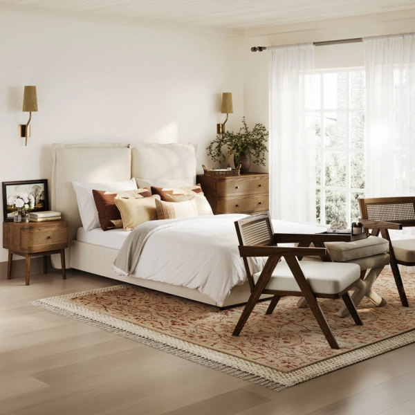 Anoushka Living  Monroe King Size Bed in Ivory Linen Blend - Image 3