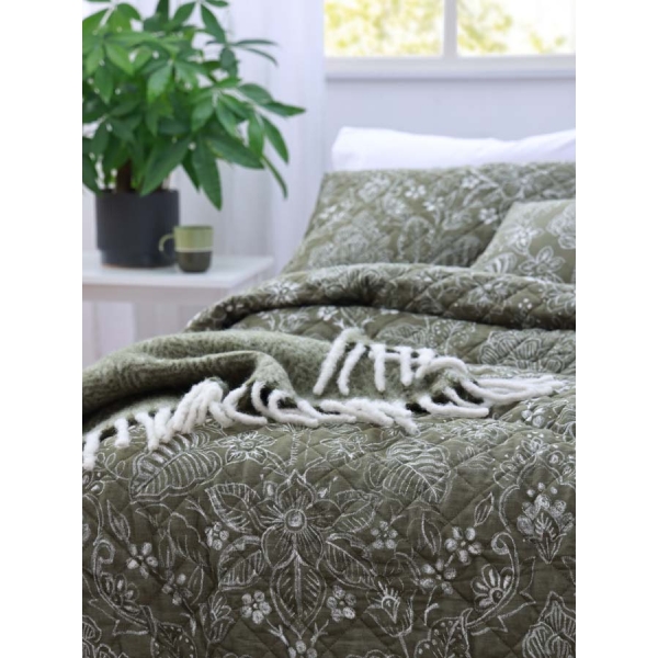 M.M Linen Botanica Bedspread Set Poplar - Image 3