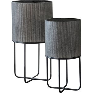 Gallery Interiors  Mada Metal Planter Set of 2