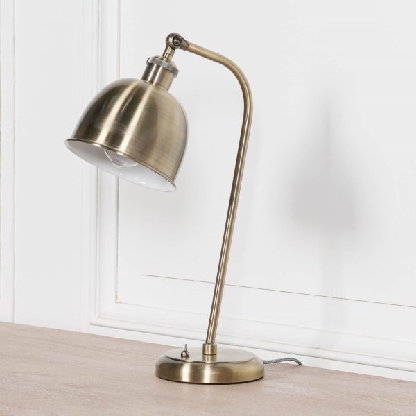 Industrial Style Stain Brass Metal Table Lamp with Shade - Image 3