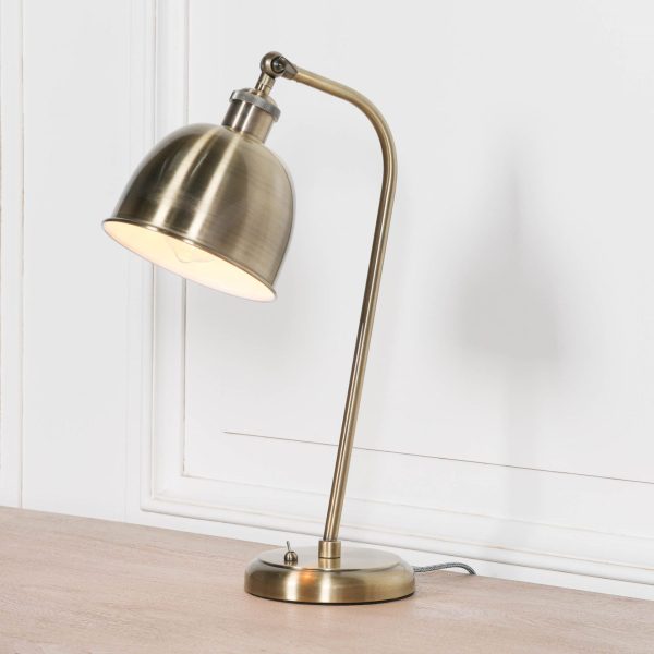 Industrial Style Stain Brass Metal Table Lamp with Shade - Image 2