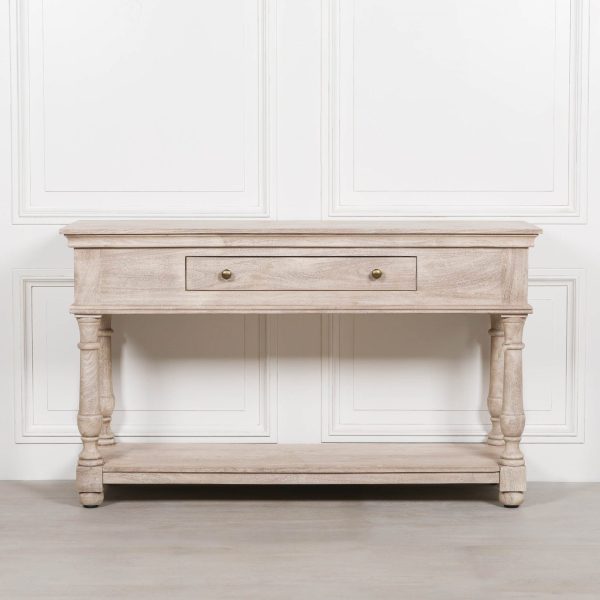 Acacia Wooden Console with Single Drawer - Image 2