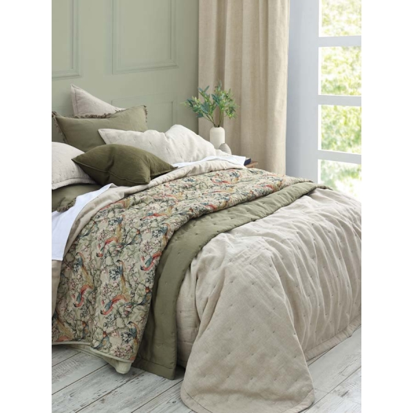 M.M Linen Laundered Linen Natural Bedspread Set - Image 6