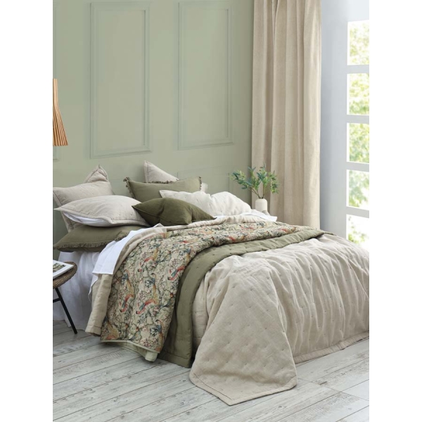 M.M Linen Laundered Linen Natural Bedspread Set - Image 7
