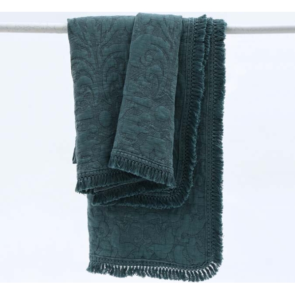 M.M Linen Mayen Throw Bluestone - Image 4