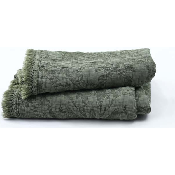 M.M Linen Mayen Throw Olive - Image 3