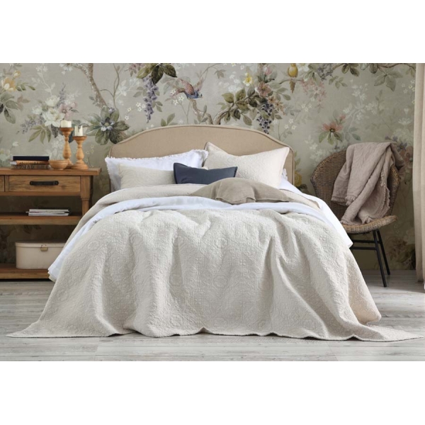 M.M Linen Thorndon Bedspread Set Natural