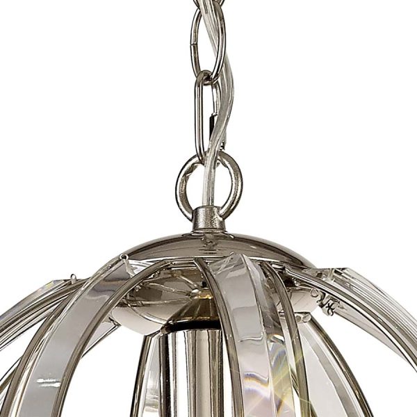 Halo Lighting Medium Round Pendant Polished Nickel 41cm 3 Light E27 - Image 3