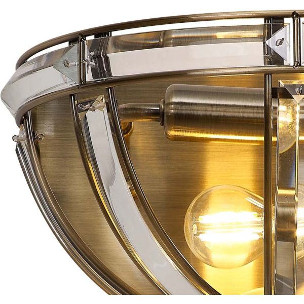 Halo Lighting Charlotte Wall Light Antique Brass 2 Light E14 - Image 3