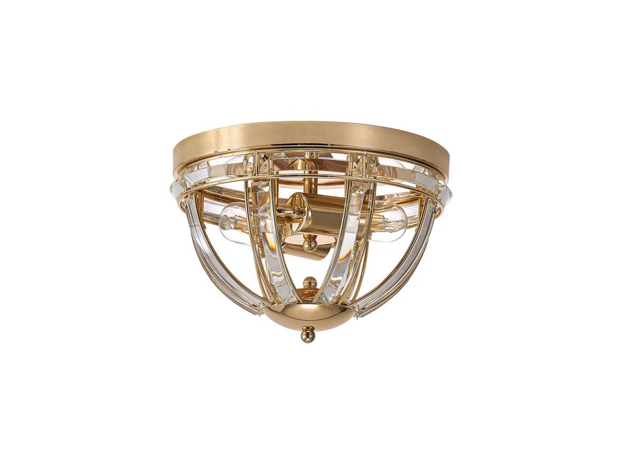 Halo Lighting Charlotte Round Flush French Gold 31cm 2 Light E27