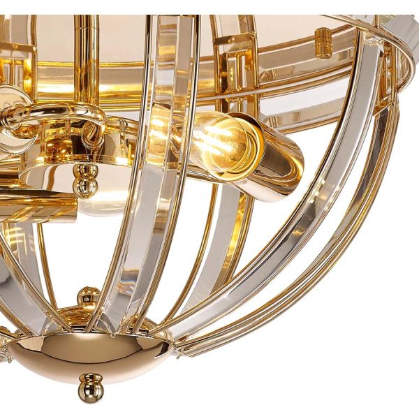 Halo Lighting Charlotte Round Flush French Gold 41.5cm 3 Light E27 - Image 4