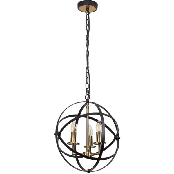 Halo Lighting Cosmical  Pendant Gold/ Black  40cm Adjustable Rings  3 x E14 - Image 3