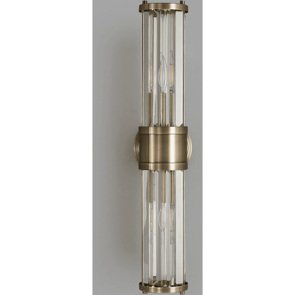 Halo Lighting Kolmar 2 Light Crystal Wall Light Up  &  Down Antique Brass/Clear Crysyal - Image 8