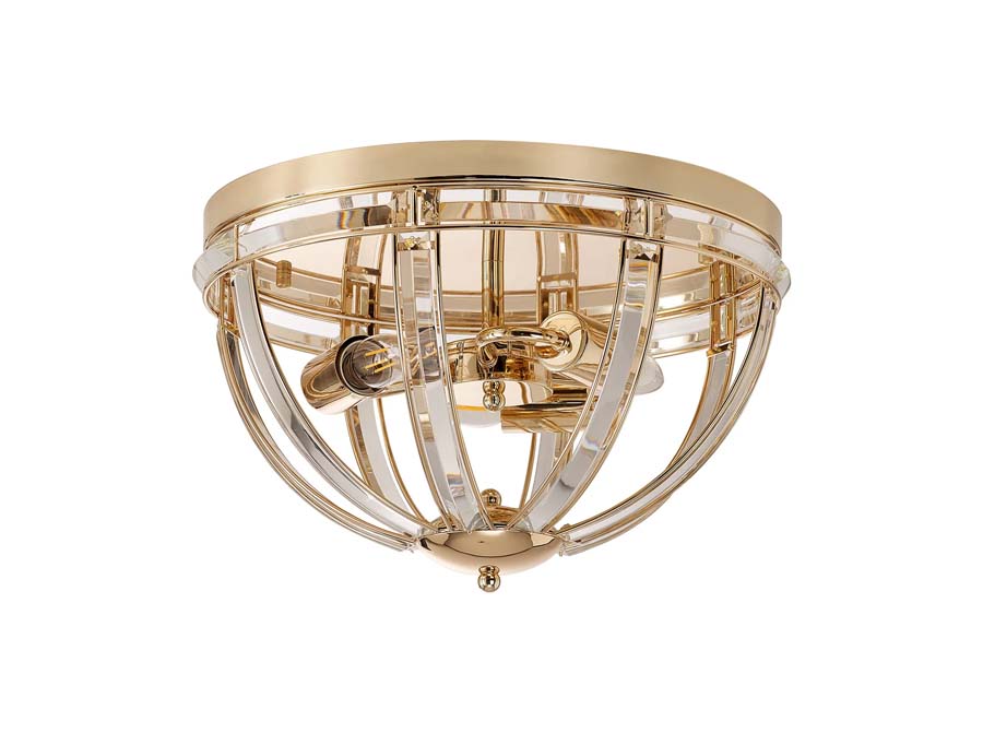 Halo Lighting Charlotte Round Flush French Gold 41.5cm 3 Light E27