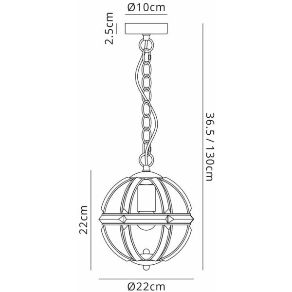 Halo Lighting Charlotte Extra Small Round Pendant Polished Nickel 1 Light E27 - Image 7