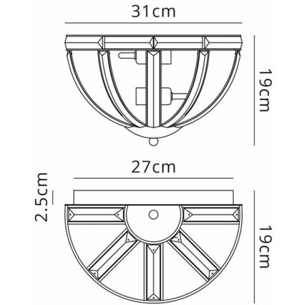 Halo Lighting Charlotte Wall Light Antique Brass 2 Light E14 - Image 7