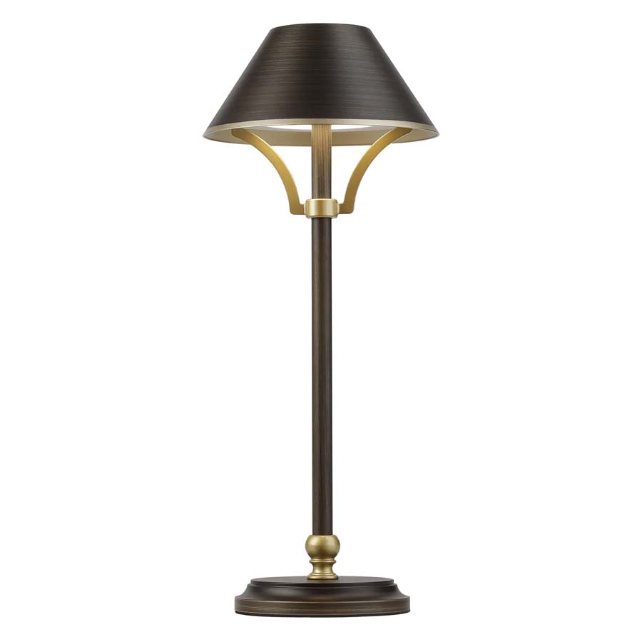 Halo Lighting Maine Rechargeable Battery Operated Table Lamp Bronze/Gold