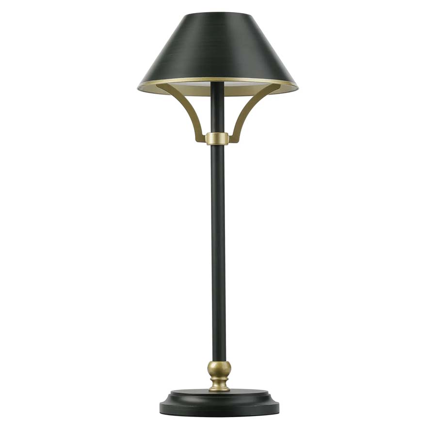 Halo Lighting Maine Rechargeable Battery Operated Table Lamp Dark Green/Gold