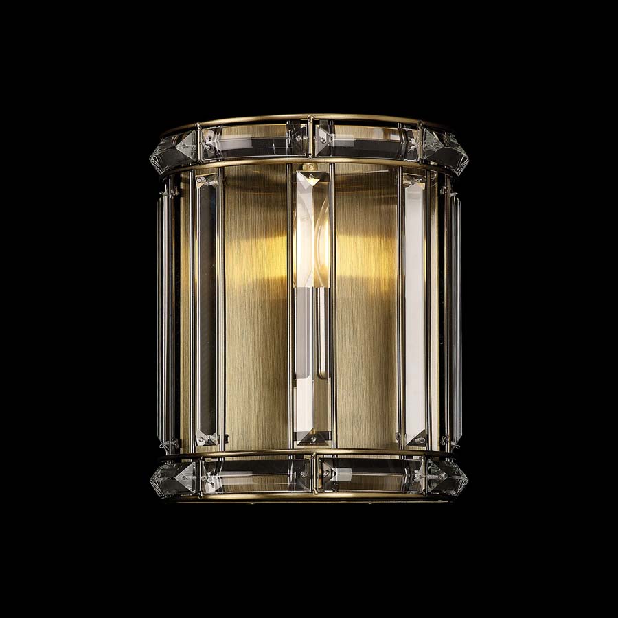 Halo Lighting Wall Light Antique Brass 1 Light E14
